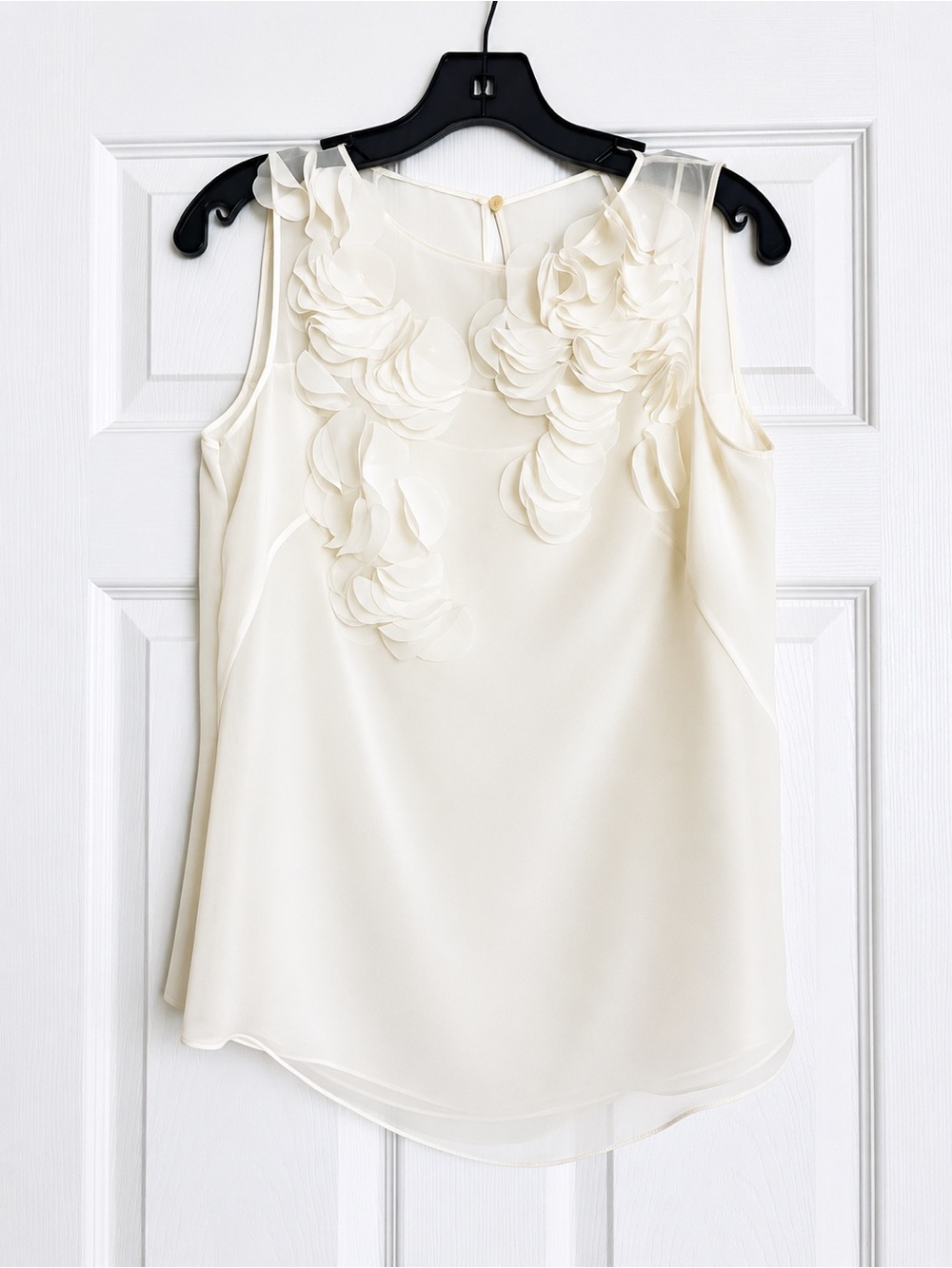 Akris Cream Floral Appliqué Sleeveless Camisole
